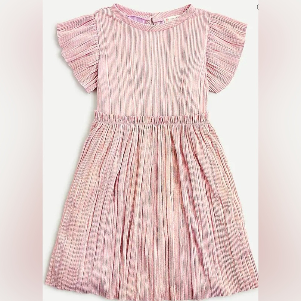 Crewcuts Shimmering Holographic Pink Gold Kids Dress